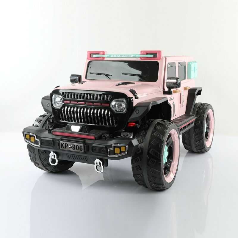 foto del prodotto auto elettrica per bambini macchina suv jeep 2 posti 4wd 12v con telecomando usb mp3 rosa