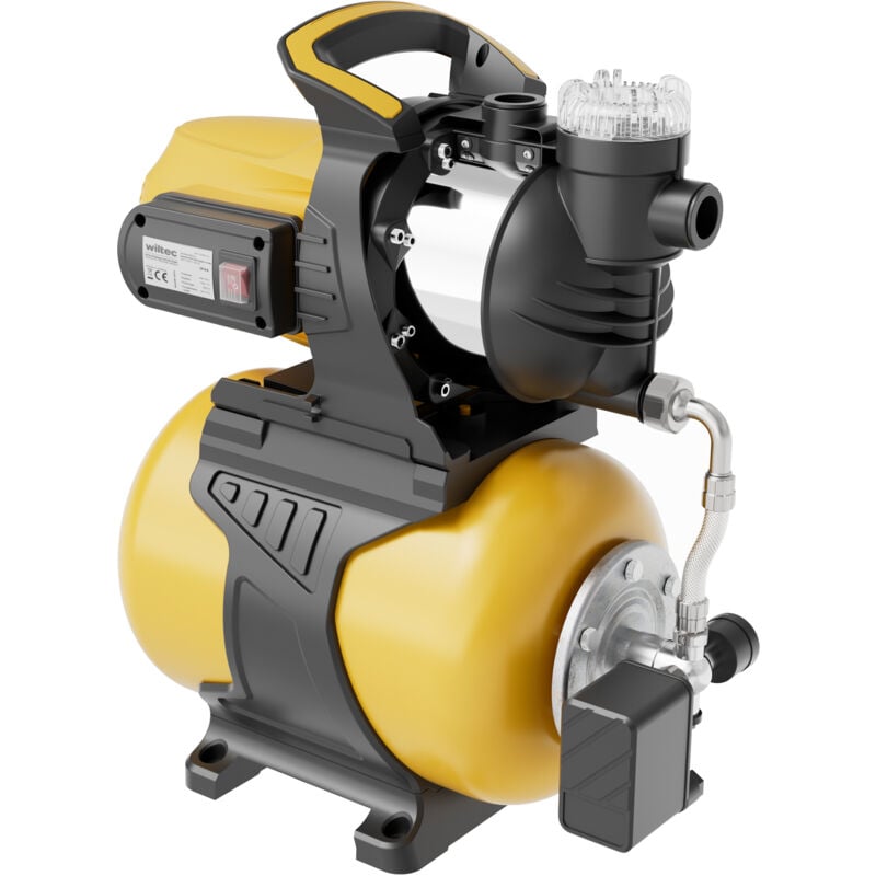 foto del prodotto autoclave con serbatoio uso domestico a membrana, 24 l, 1300 w, pompa per acqua automatica da 5000 l/h con pressostato e prefiltro, prevalenza 50 m,