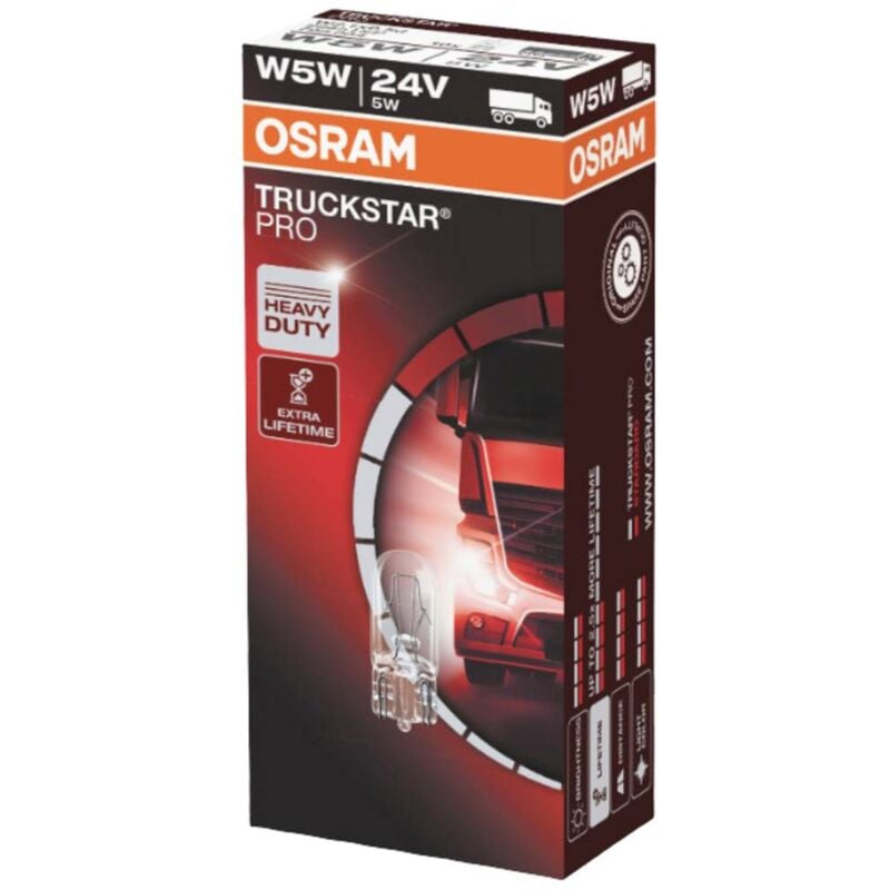 foto del prodotto automotive 2845tsp lampadina standard truckstar w5w 5 w 24 v osram