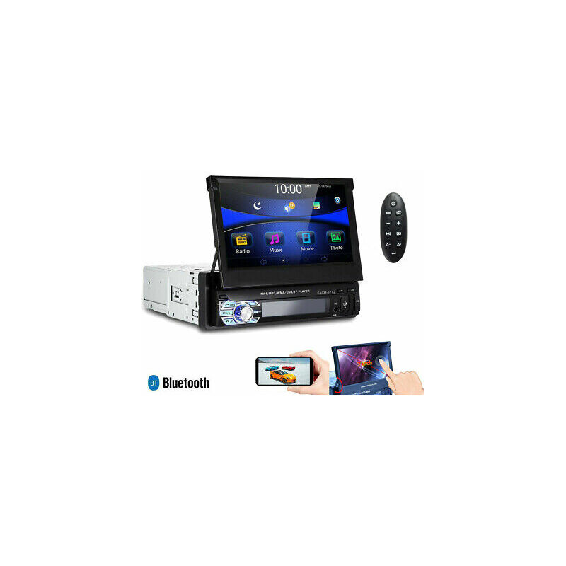 foto del prodotto autoradio 1 din schermo a scomparsa 7 stereo auto touch bluetooth usb sd 6712