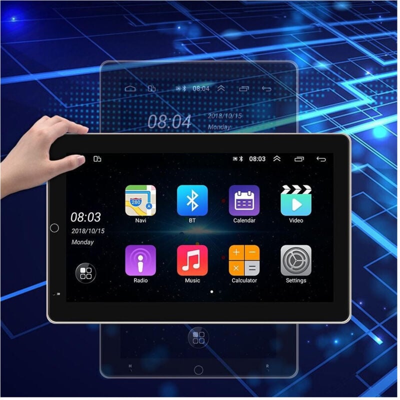 foto del prodotto autoradio girevole android 10' radio mp5 player bluetooth wifi gps mirror link - - trade shop traesio