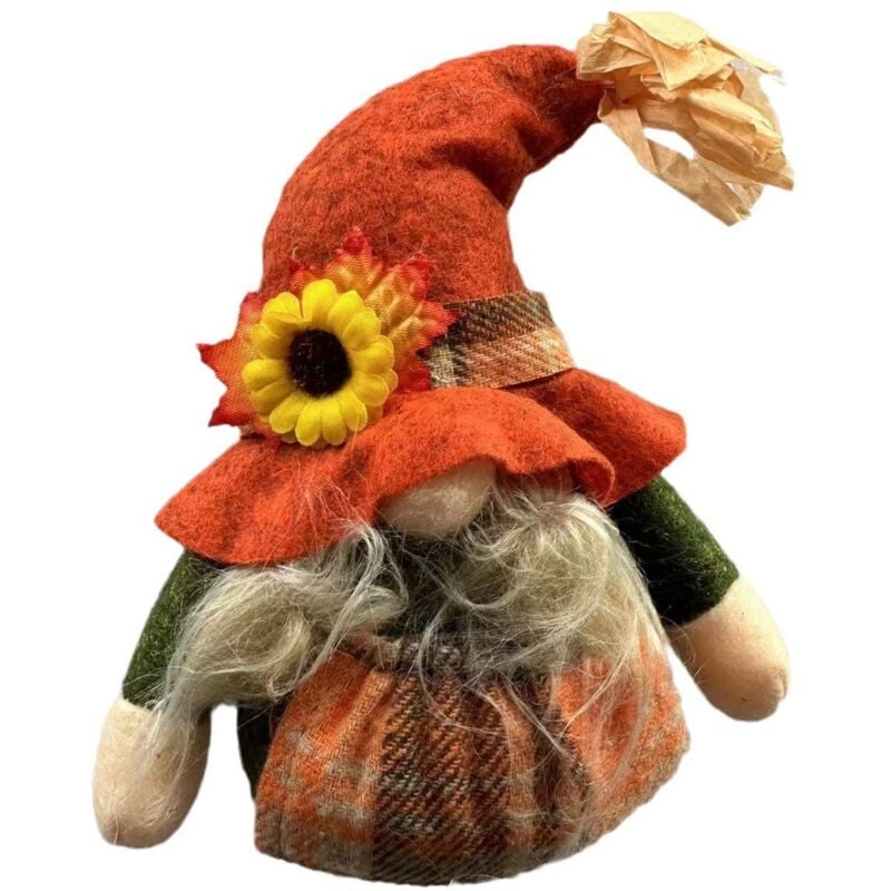 foto del prodotto autunno zucca girasole suede giorno del ringraziamento regalo autunno bambola finestra decorazione di natale giallo 