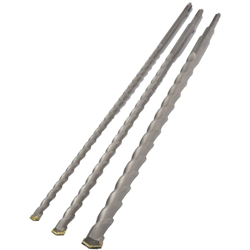 foto del prodotto av08014 acciaio punta lunga da muro 3 parti 12 mm, 16 mm, 24 mm lunghezza totale 1000 mm sds plus 1 pz. avit