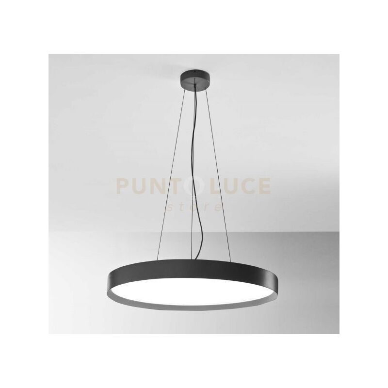 foto del prodotto ava s m lampadario a sospensione nero a led 3000 4000k 8400 8800lm 80w 12w doppia emissione dimmerabile d.80cm