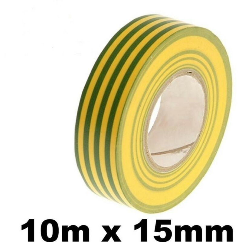 foto del prodotto avb 10 rotoli di isolante scozzese per elettricisti nastri da 10 metri verde e giallo