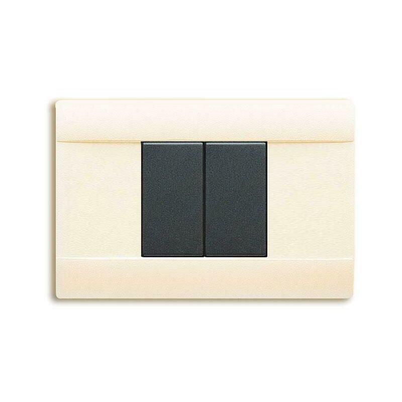 foto del prodotto ave placca 2 moduli bianco blanc sabbia in tecnopolimero 45p02bp