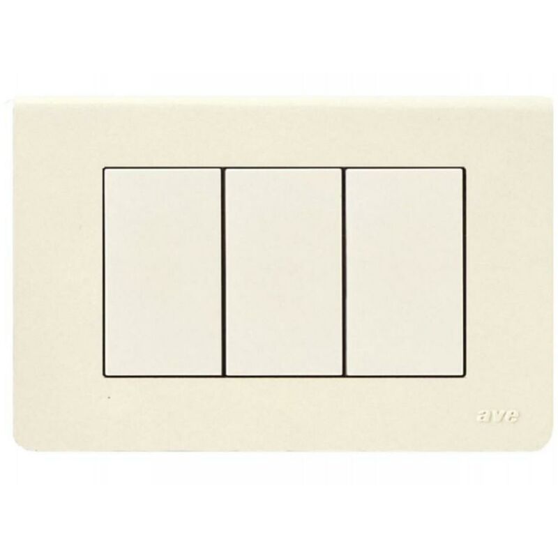 foto del prodotto ave placca 3 moduli bianca in tecnopolimero bianco 45p63