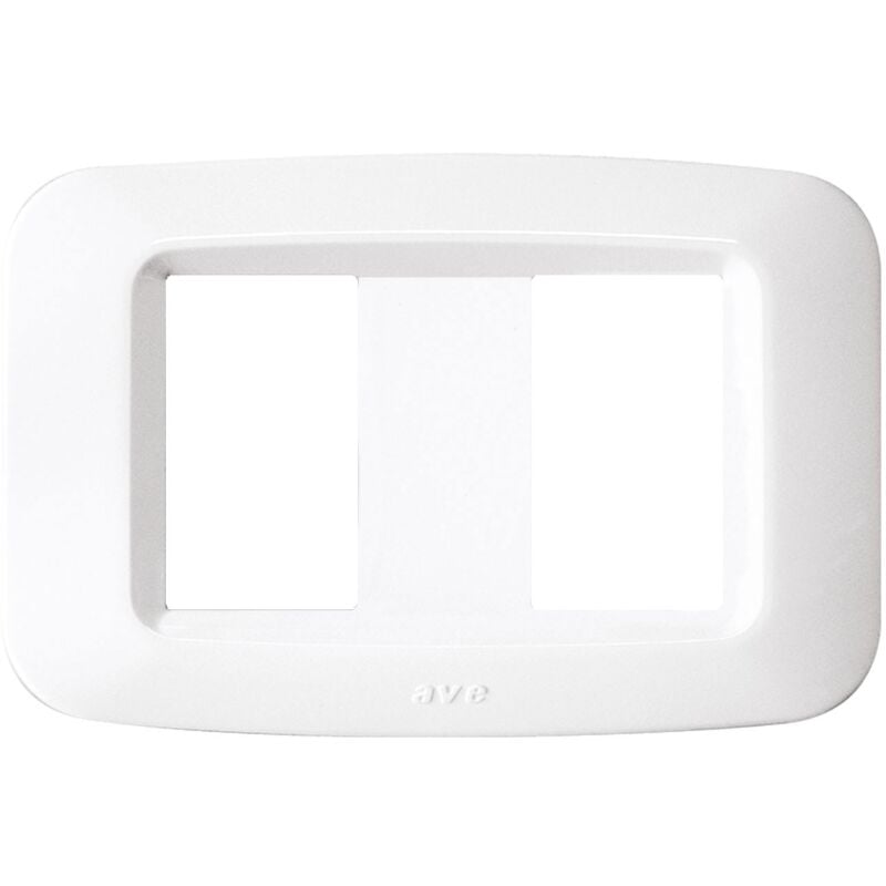 foto del prodotto ave - placca in tecnopolimero banquise sistema 45 2 moduli bianco lucido 45py002bb