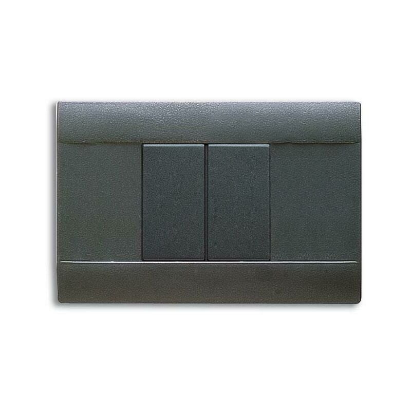 foto del prodotto ave placca sabbia 2 fori ral 45 per scatola rettangolare 45p02gn