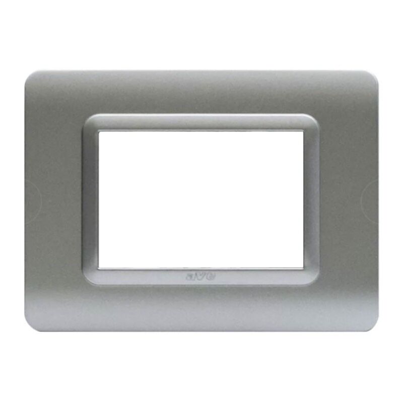 foto del prodotto ave placca sistema 44 tecnopolimero 3 moduli argento opaco 44py03ao