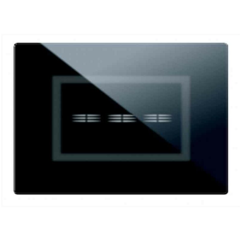 foto del prodotto ave placca touch in vetro 3 moduli per 3 comandi a scomparsa colore nero finitura lucida 44pvtc3nal