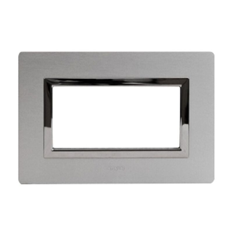 foto del prodotto ave placca vera sistema 44 in alluminio 4 moduli alluminio naturale spazzolato 44pa4als