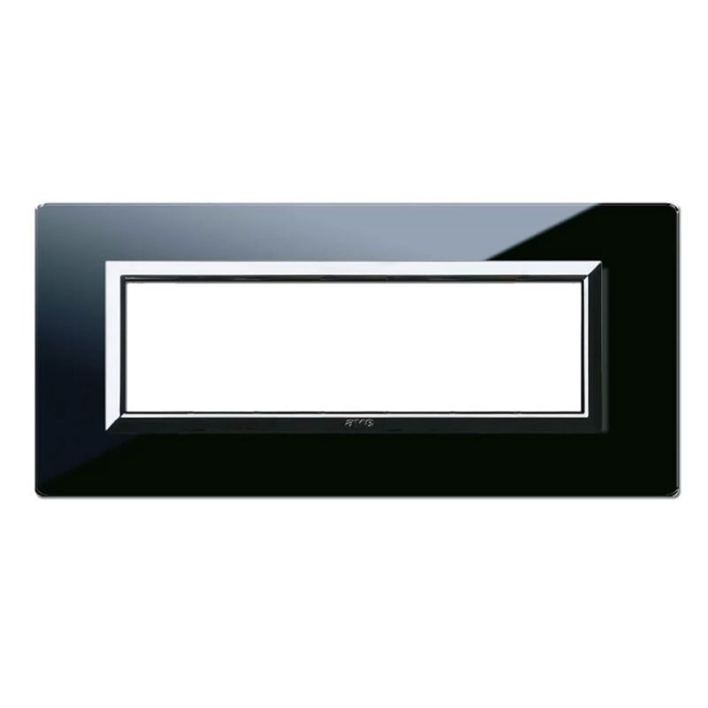 foto del prodotto ave placca vera sistema 44 in vetro 7 moduli nero assoluto 44pv7nal