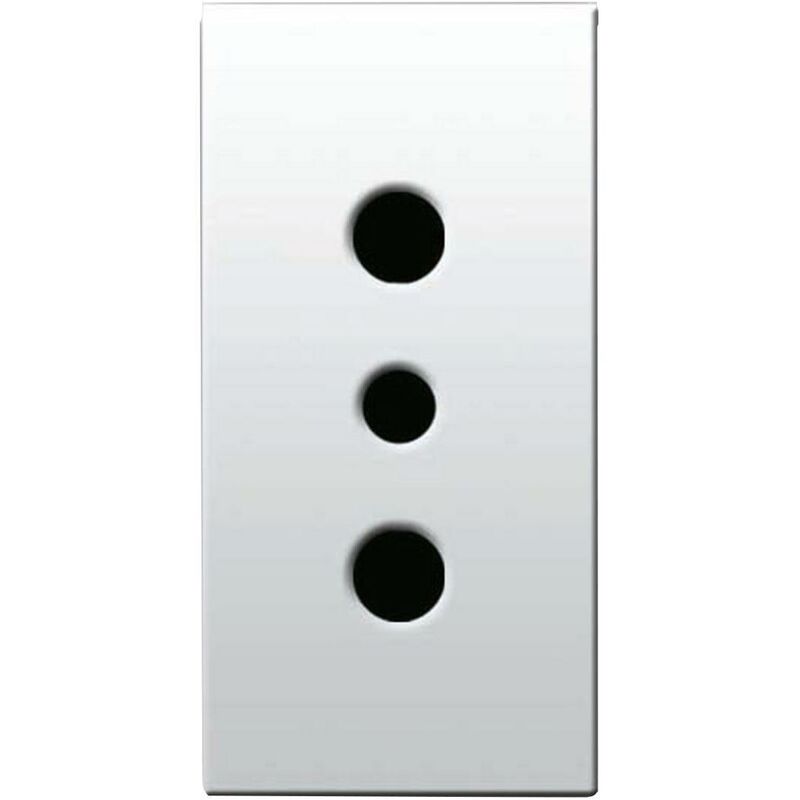 foto del prodotto ave presa standard italiano domus s44 colore ral 9010 p11 2p t 10a 250v 1 modulo 441006ts