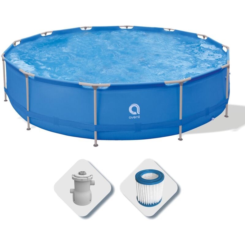 foto del prodotto avenli piscina tonda fuori terra con struttura pompa filtro 420x84 cm