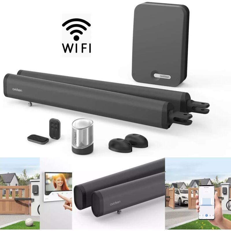 foto del prodotto avidsen kit motorizzazione cancello a battente wifi 24v app e assistenti vocali