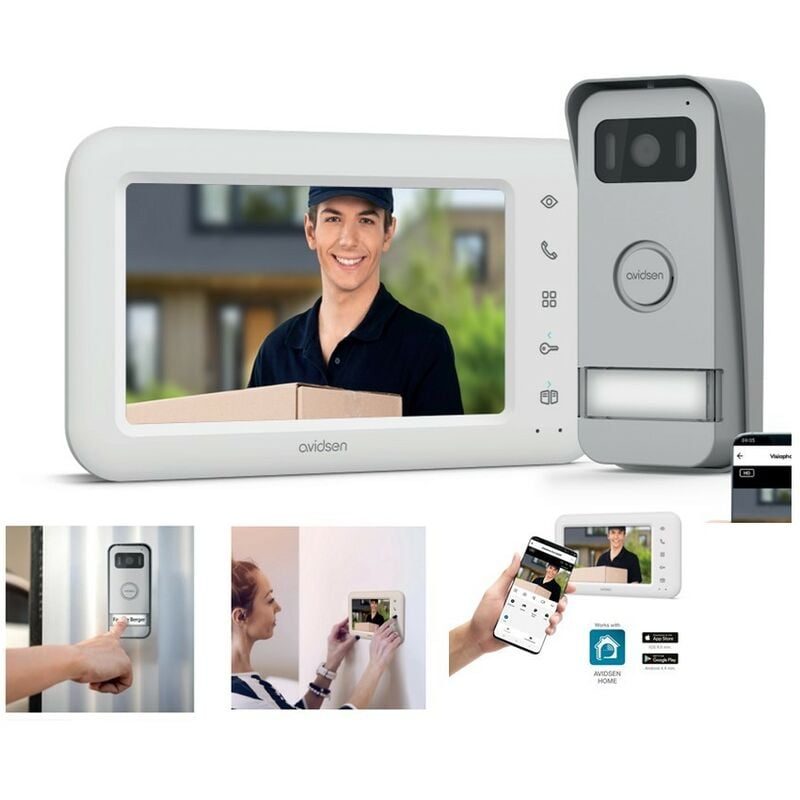 foto del prodotto avidsen kit videocitofono wifi chiamata al cellulare elia monitor 7 pollici a colori 2 fili offerta