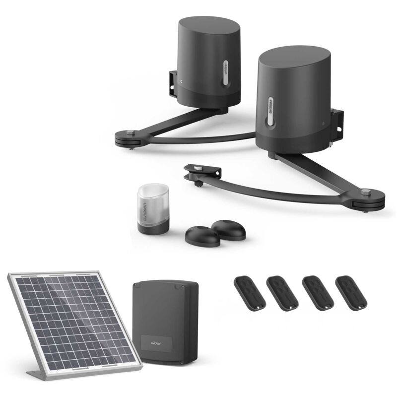 foto del prodotto avidsen motorizzazione per cancello a battenti orane510 kit solare 2 telecomandi aggiuntivi 4 in totale 