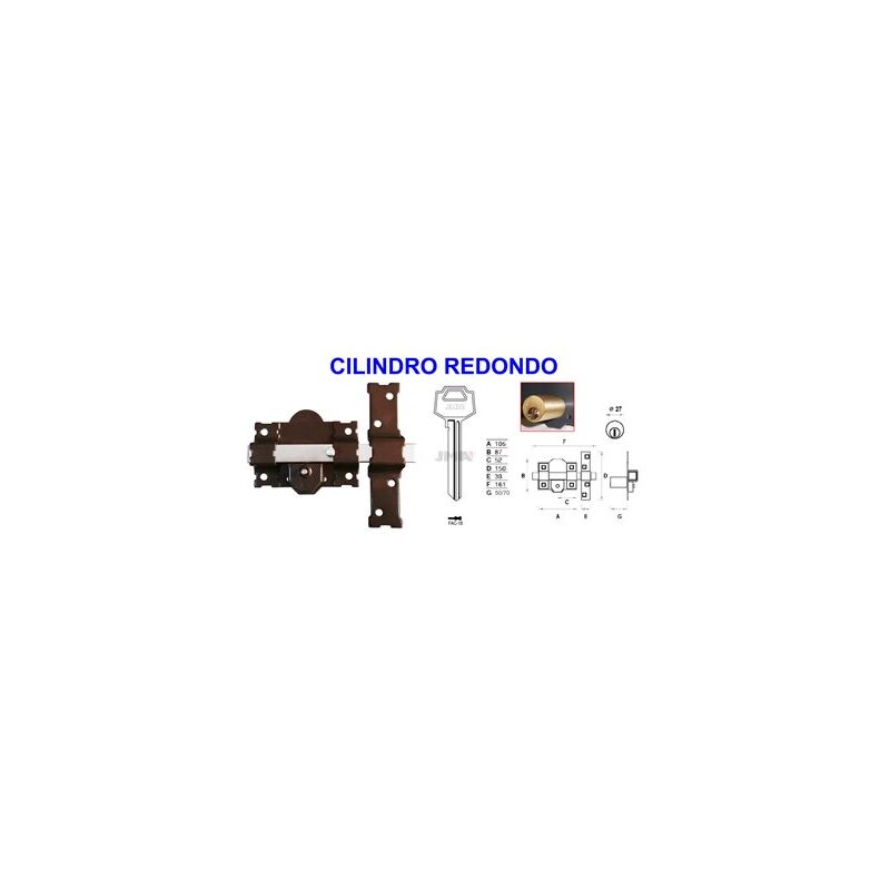 foto del prodotto avl 8101 r 105 p catenaccio da 50 mm con chiave tonda e pulsante, include 3 chiavi