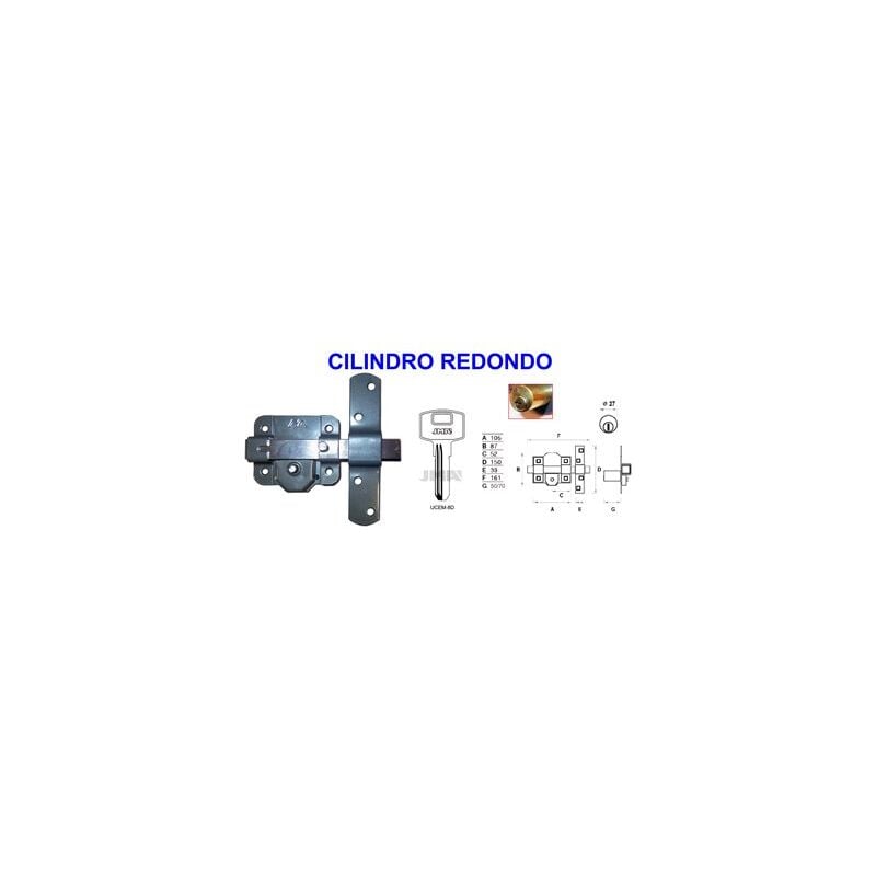 foto del prodotto avl 8301 sr 80 chiave e pulsante per serratura di sicurezza con cilindro tondo da 50 mm