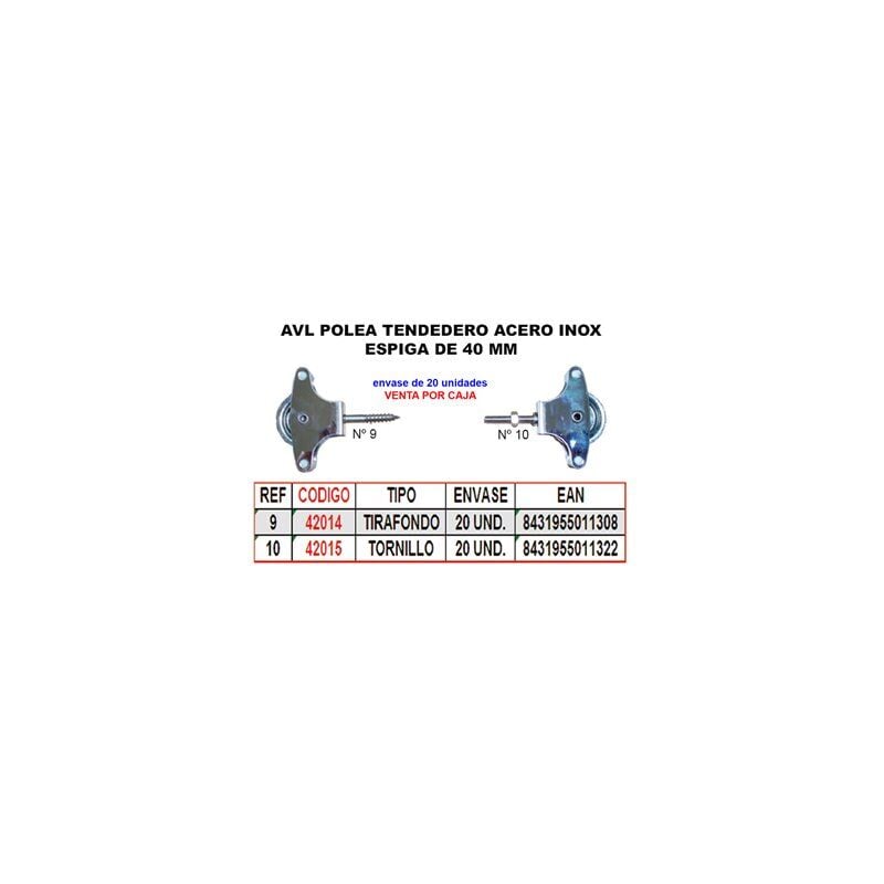 foto del prodotto avl inox stendibiancheria puleggia 10 puleggia in plastica da 40 mm con vite hr08gn