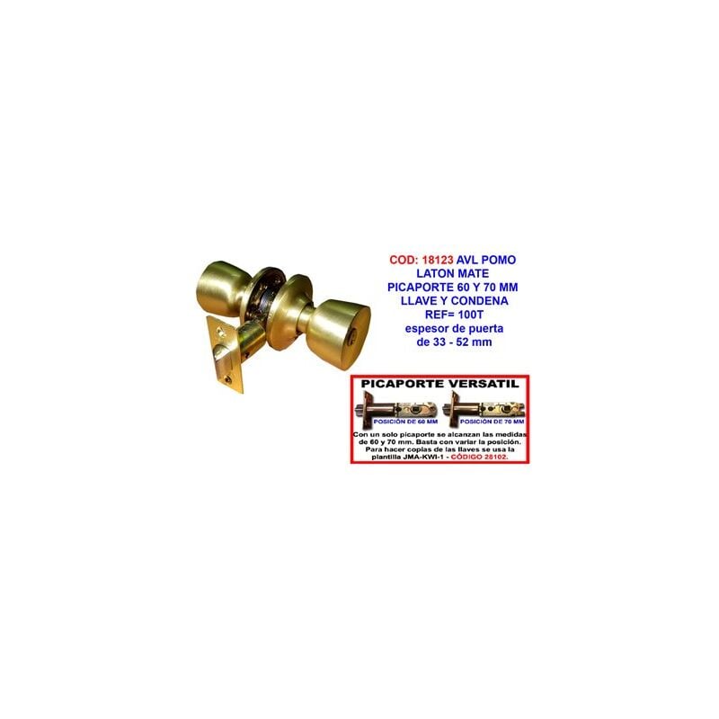 foto del prodotto avl pomolo a leva 60 e 70 mm in ottone opaco con chiave e serratura 100t