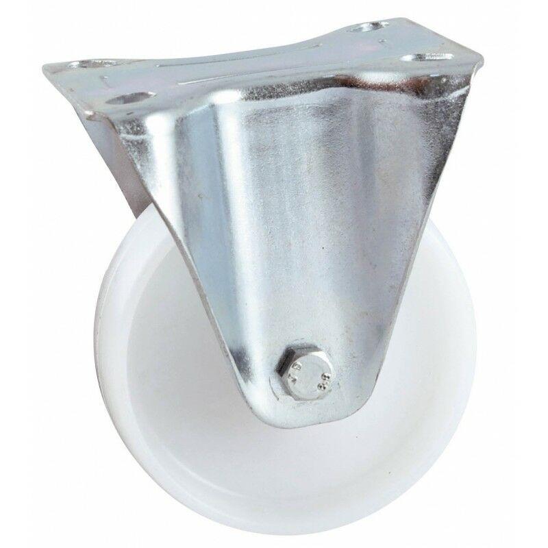 foto del prodotto avl ruota fissa con piastra ruota in nylon bianco 100 portata 150 kg 590822o