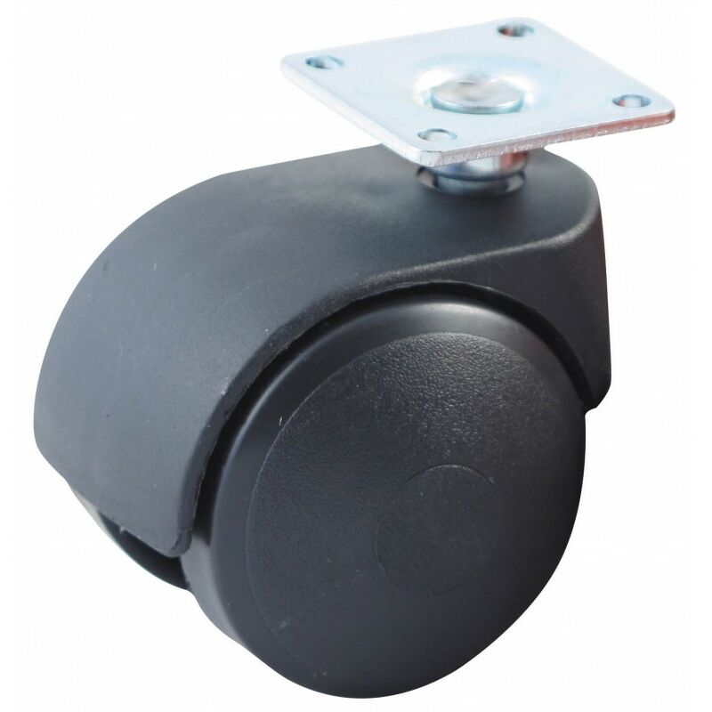foto del prodotto avl ruota girevole con base rettangolare doppie ruote in nylon 40 portata 20 kg 595019a