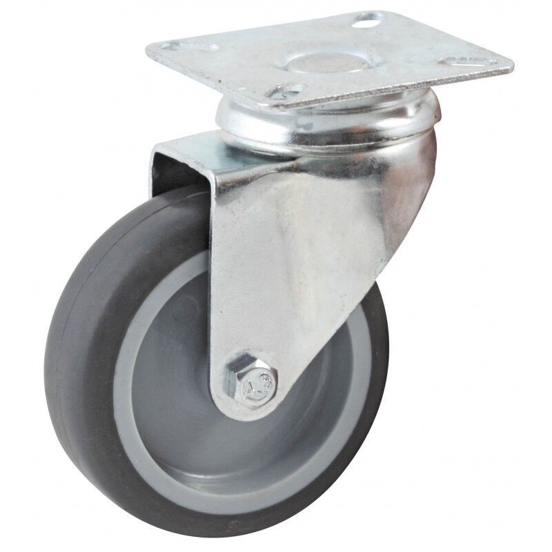 foto del prodotto avl ruota girevole con base rettangolare ruota in gomma 75 mm foro liscio portata 70 kg 552831l