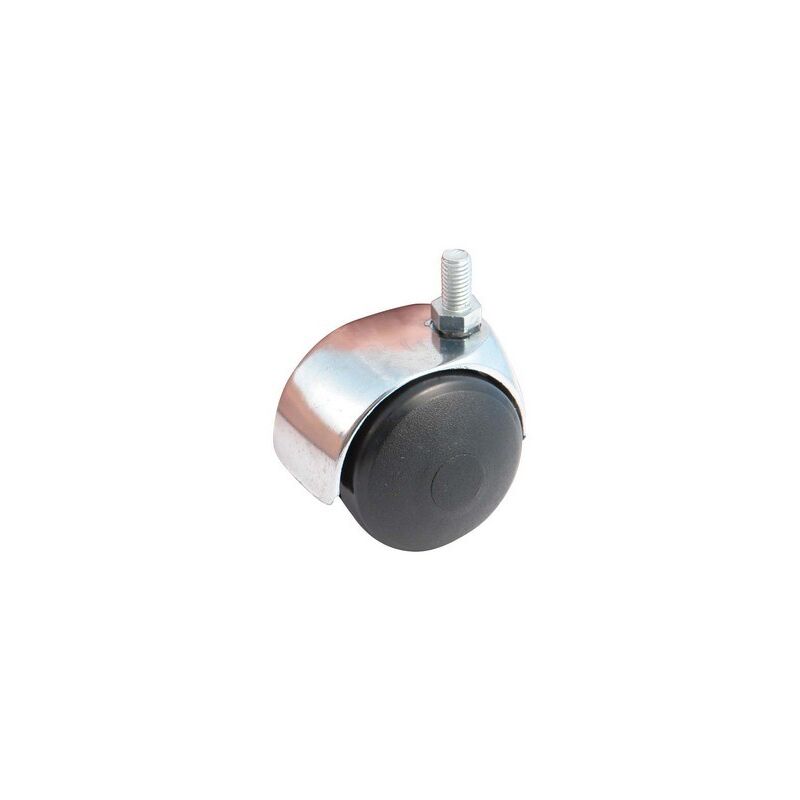 foto del prodotto avl ruota girevole con perno filettato 10x15 ruota in nylon nero 50 portata 40 kg 595525a