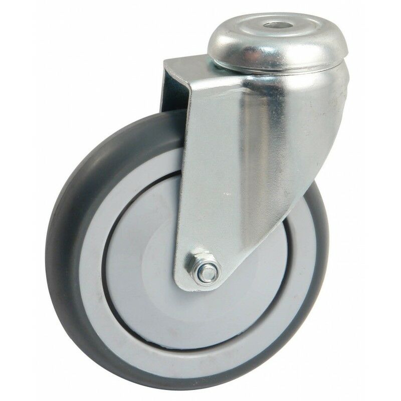 foto del prodotto avl ruota girevole con piastra rotonda ruota in gomma 125 portata 100 kg 550883o