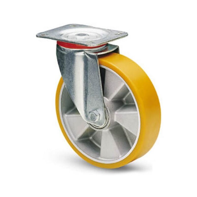 foto del prodotto avo 37 ruota alluminio con rivestimento in poliuretano 200x50 supporto girevole