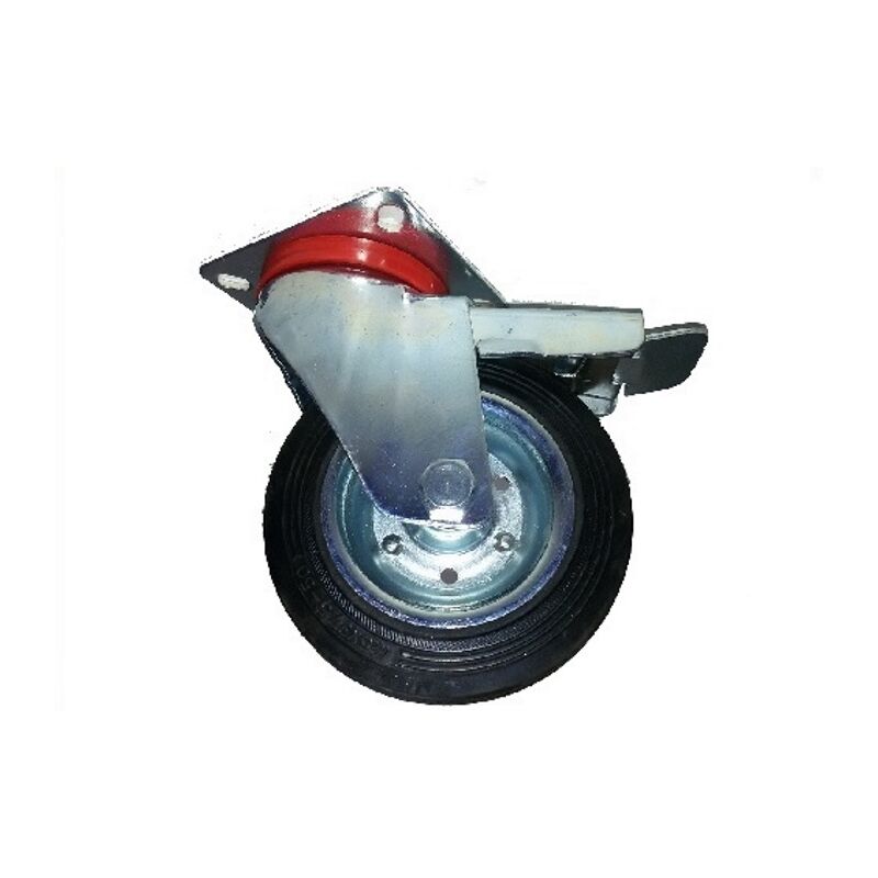 foto del prodotto avo ruota 103 125 x 37,5 mm rivestimento in gomma piena girevole con freno