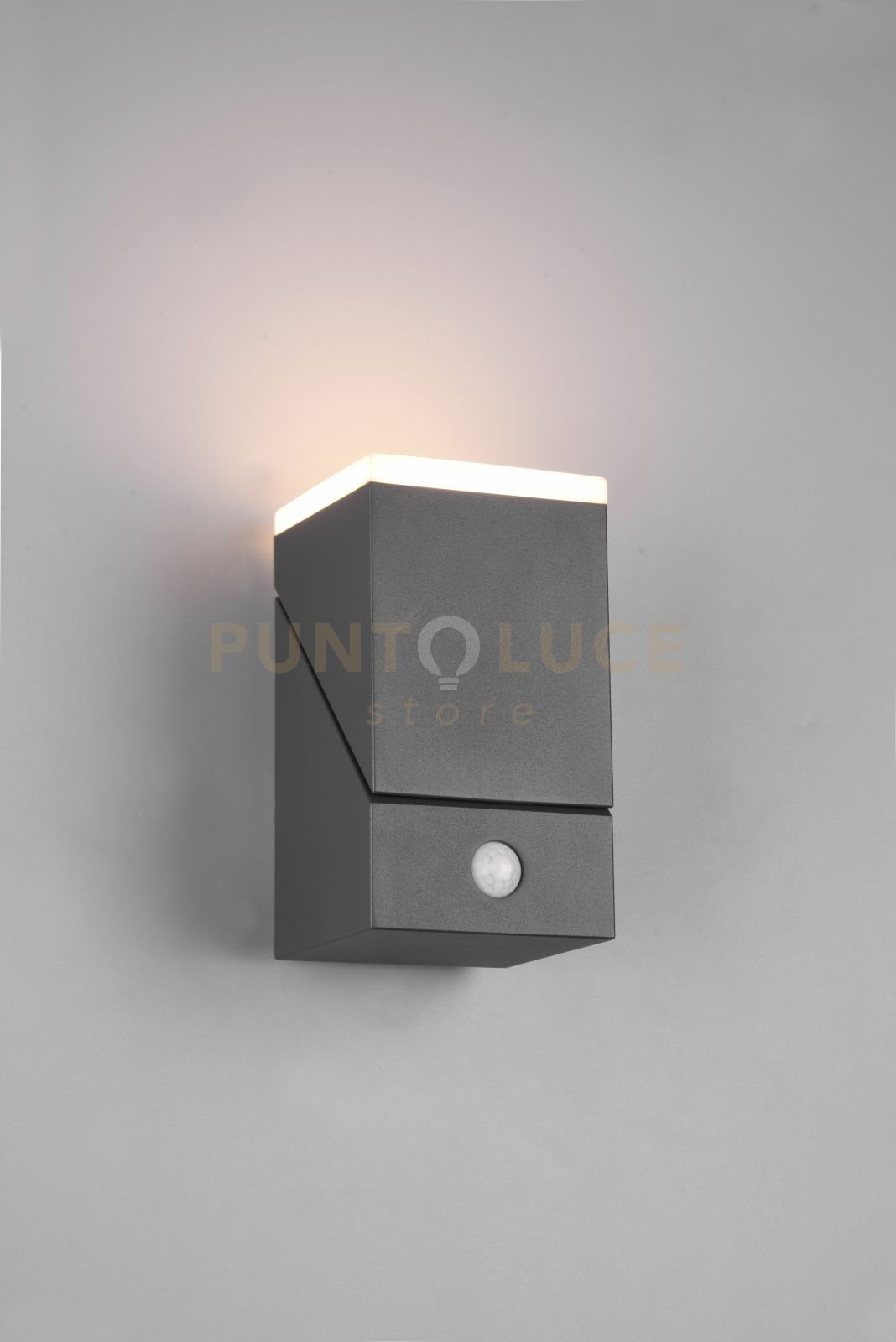 foto del prodotto avon applique led 7w 800lm, 3000k da esterno antracite orientabile con sensore di movimento ip54 h. 16cm