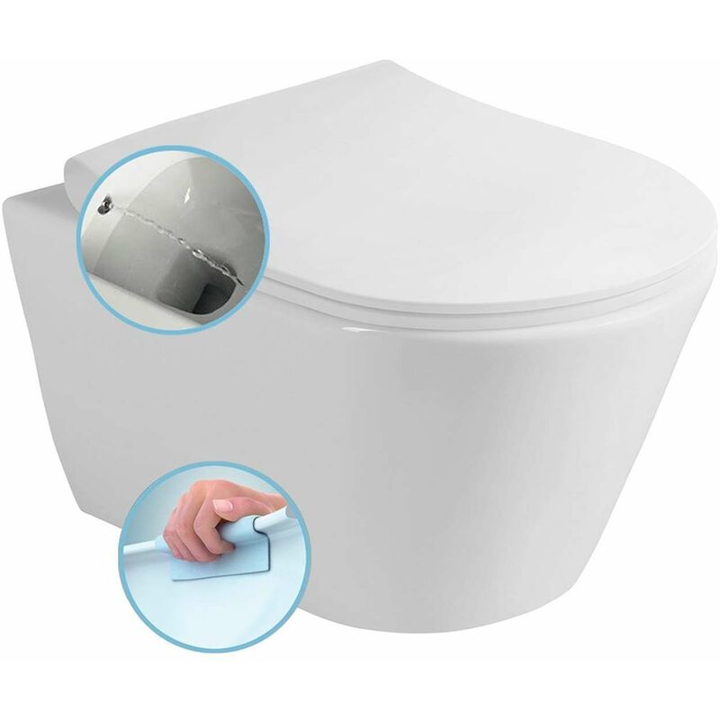 foto del prodotto avva - wc sospeso con doccetta bidet, rimless, bianco 100312 - sapho