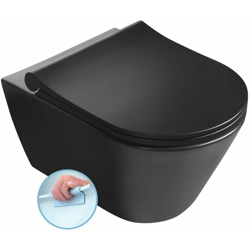 foto del prodotto avva wc sospeso, rimless, nero opaco 100314 110 sapho