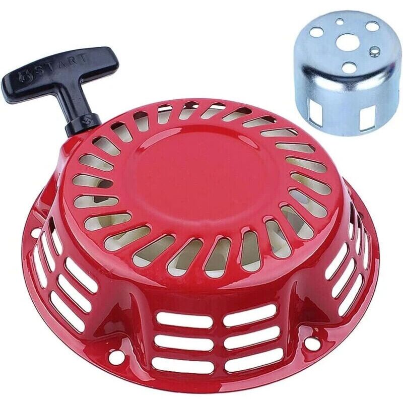 foto del prodotto avviamento a strappo per motori honda gx120, gx160, gx140 e gx200 da 5,5 hp e 6,5 hp. parti di ricambio per avviamento a strappo e vaschetta di
