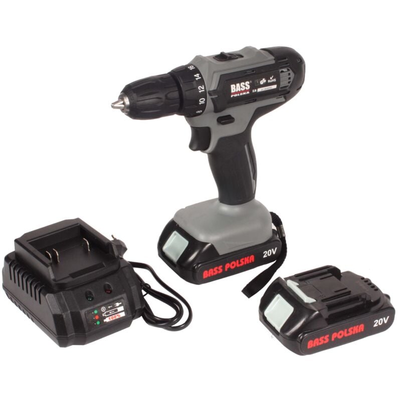 foto del prodotto avvitatore a batteria 20 v, ioni di litio, 24 nm 2 batterie