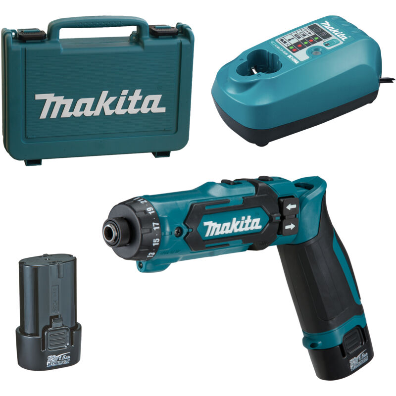 immagine 0 del prodotto avvitatore a batteria makita 7,2v con 2 batterie da 1,5 ah caricabatterie in custodia