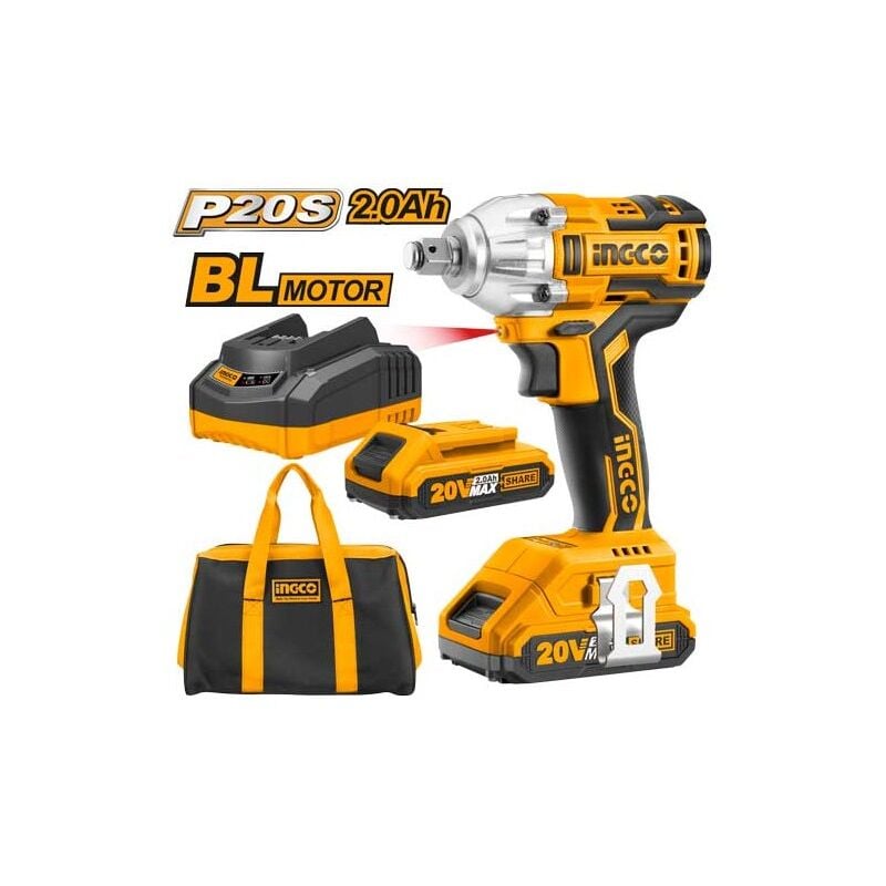 foto del prodotto avvitatore a impulsi 300nm con 2 batterie borsa 1 2 ingco ciwli2001