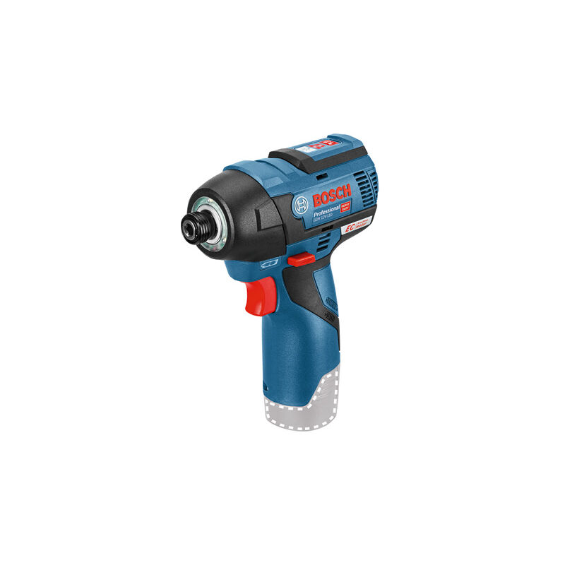 foto del prodotto avvitatore a impulsi a batteria bosch gdr 12v 110 senza inserto batteria caricabatteria in confezione