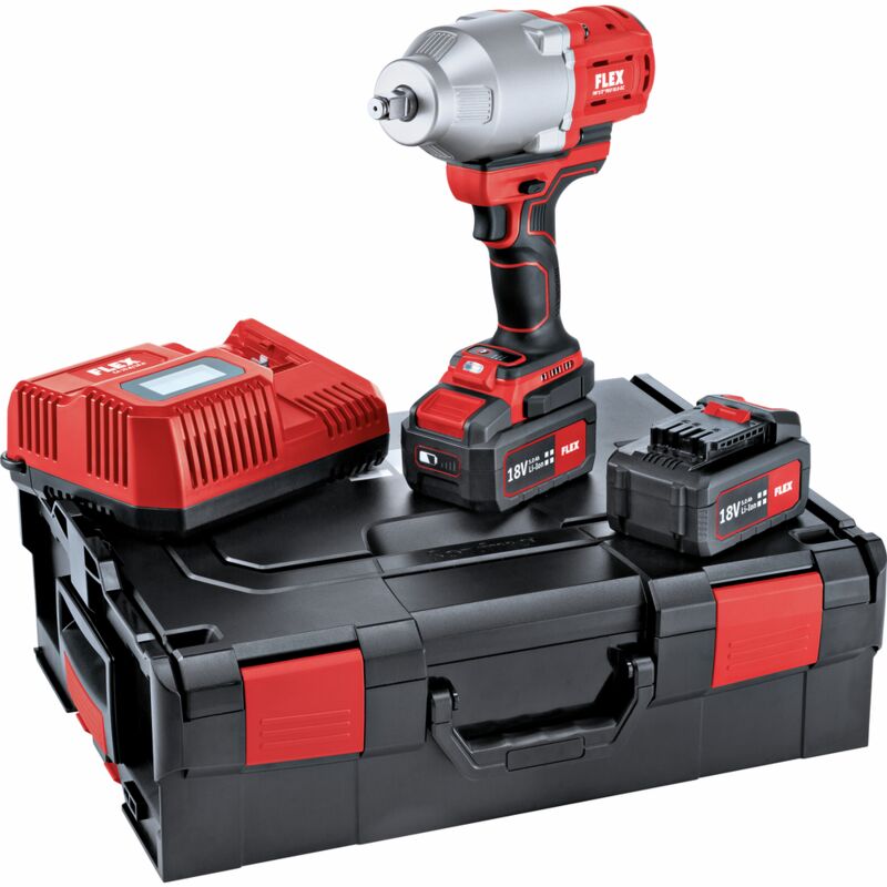 foto del prodotto avvitatore a impulsi a batteria flex iw 1 2' 950 18,0-ec 5,0 set, 2x 5,0 ah e caricatore in l-boxx 136