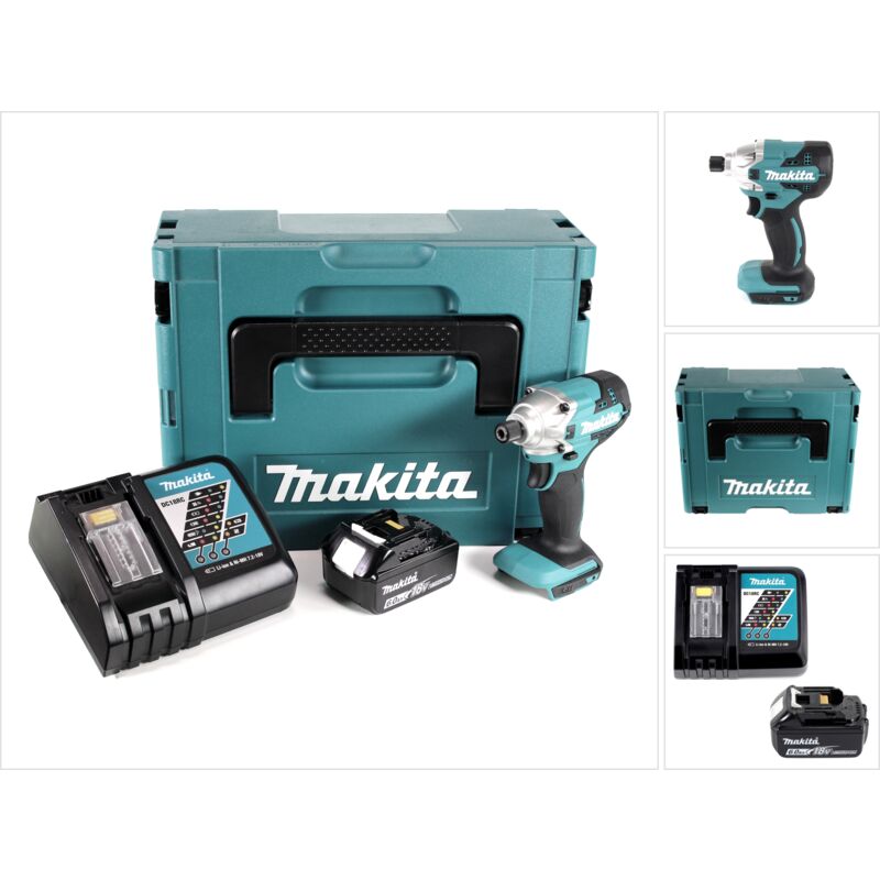 foto del prodotto avvitatore a impulsi a batteria makita dtd 156 rg1j 18v 155nm + 1x batteria ricaricabile 6.0ah + caricabatterie + makpac