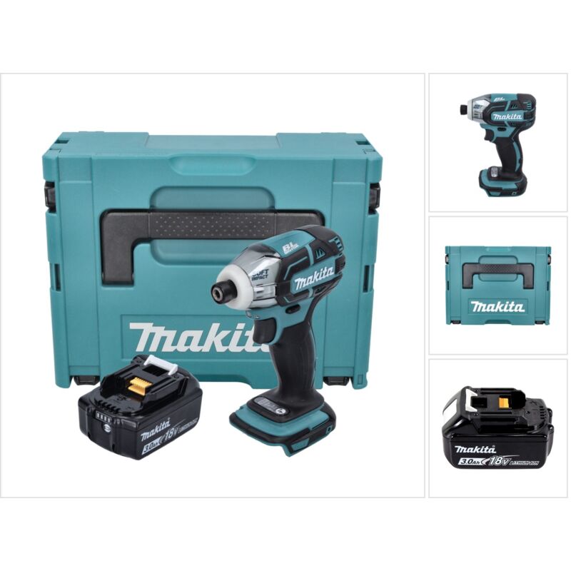 foto del prodotto avvitatore a impulsi a batteria makita dts 141 f1j 18 v 40 nm 1/4' brushless + 1x batteria ricaricabile 3,0 ah + makpac - senza caricabatterie