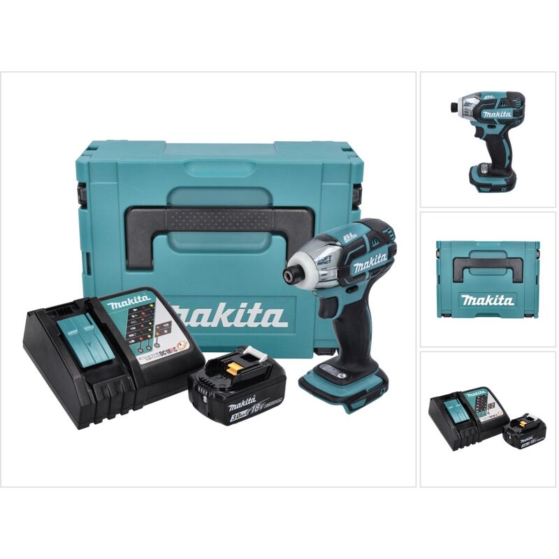 foto del prodotto avvitatore a impulsi a batteria makita dts 141 rf1j 18 v 40 nm 1/4' brushless + 1x batteria ricaricabile 3,0 ah + caricabatterie + makpac