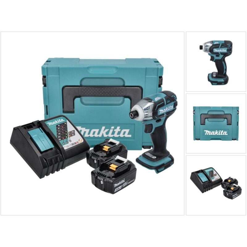 foto del prodotto avvitatore a impulsi a batteria makita dts 141 rfj 18 v 40 nm 1 4' brushless 2x batteria ricaricabile 3,0 ah caricabatterie makpac
