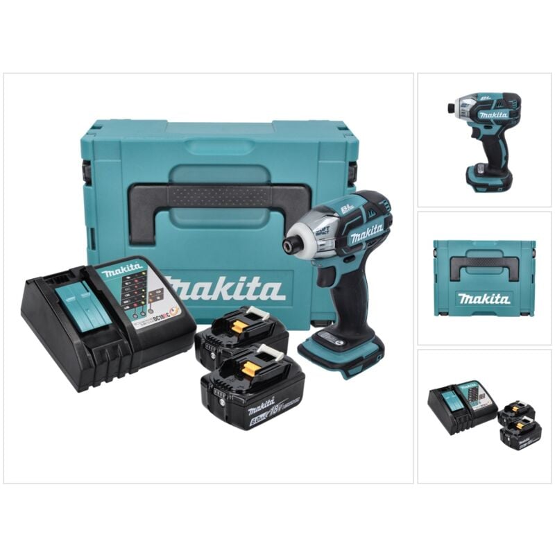 foto del prodotto avvitatore a impulsi a batteria makita dts 141 rgj 18 v 40 nm 1 4' brushless 2x batteria ricaricabile 6,0 ah caricabatterie makpac