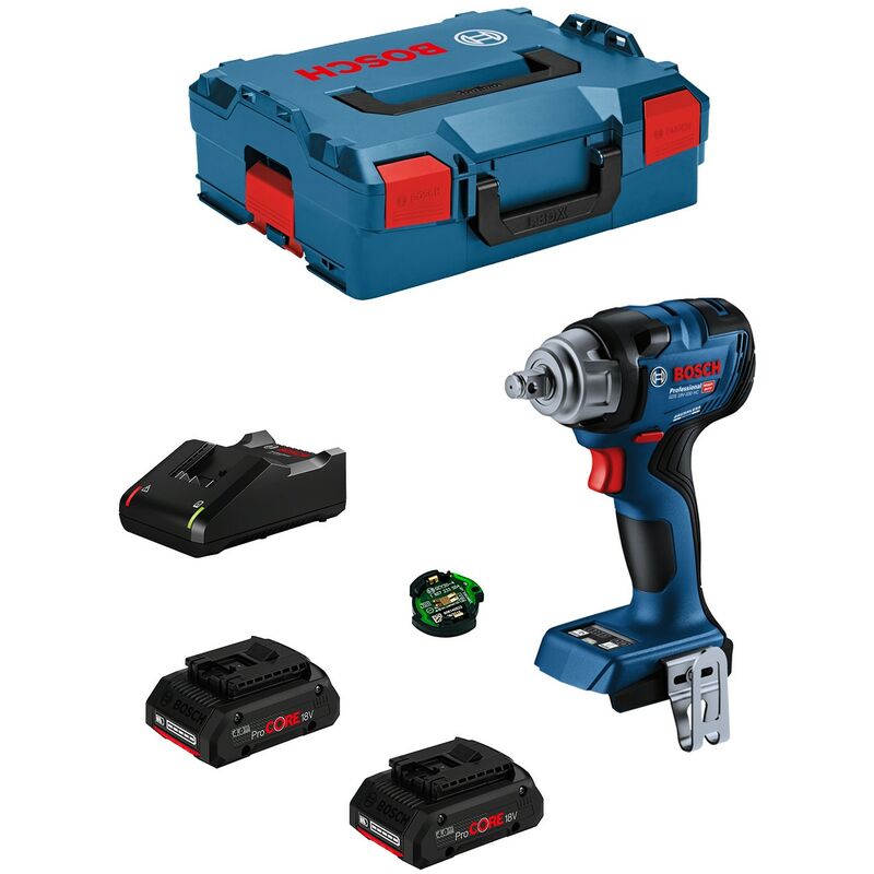 foto del prodotto avvitatore a massa battente bosch gds 18v 330 hc 2 x 4,0 ah procore gal18v 40 l boxx 136 modulo bluetooth gcy 42 