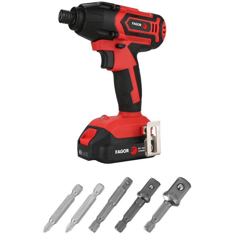 foto del prodotto avvitatore a percussione cordless da 20 v con potente coppia di 180 nm con batteria da 2,0 ah fgvc18 fagor