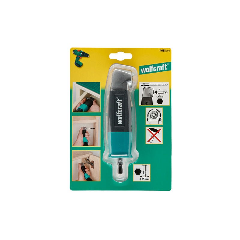 foto del prodotto avvitatore angolare adattatore per utensili avvita e fora angolo 90 wolfcraft art. 4688000